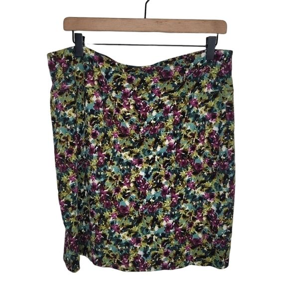 J. Jill Wearever Collection floral smooth fit pencil shirt LP Large petite - Picture 1 of 5